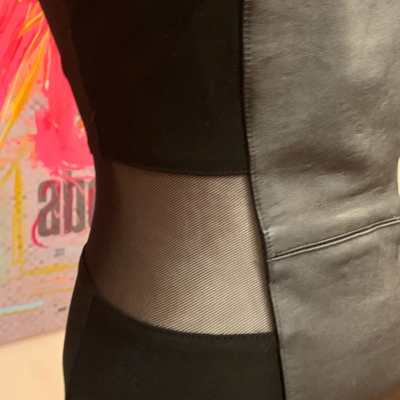 Leather Front Panel Dress - Picture 4 of 8